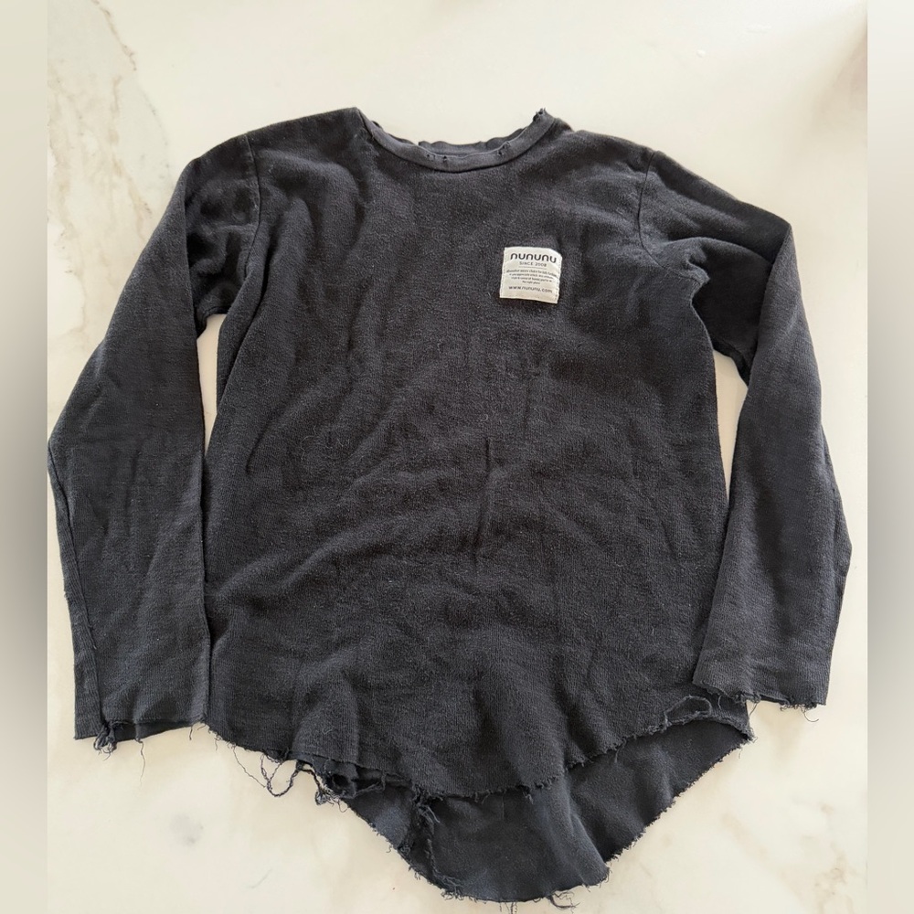 Nununu Raw Hem Long Sleeve Tshirt